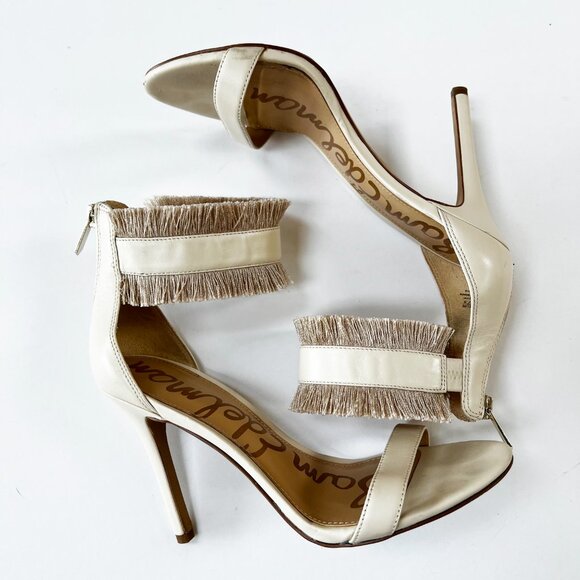 Sam Edelman Winter White Fringe High Heel Sandal - Picture 3 of 12